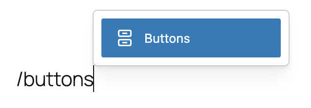 Adding a Buttons block in the WordPress editor
